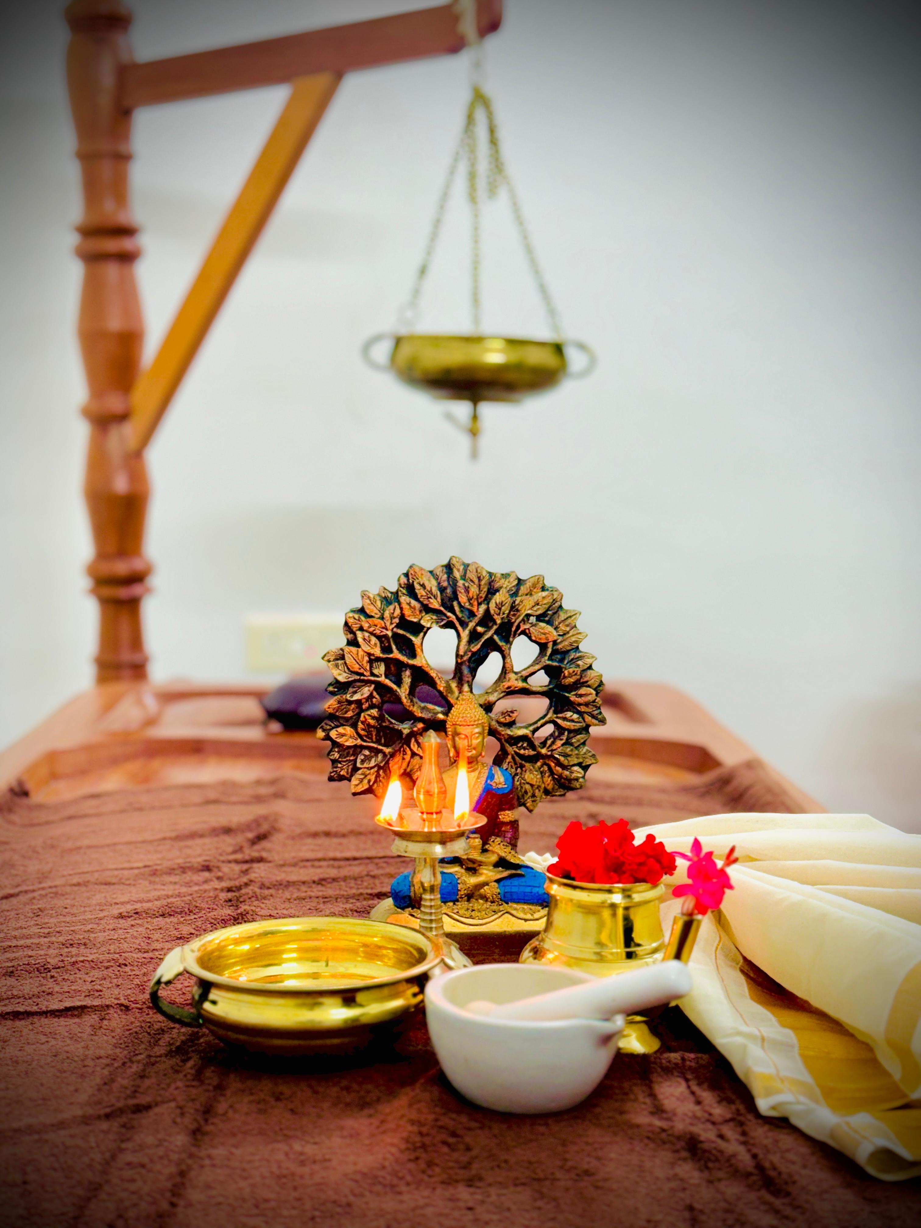 Holistic Ayurvedic body massage promoting relaxation and overall well-being.