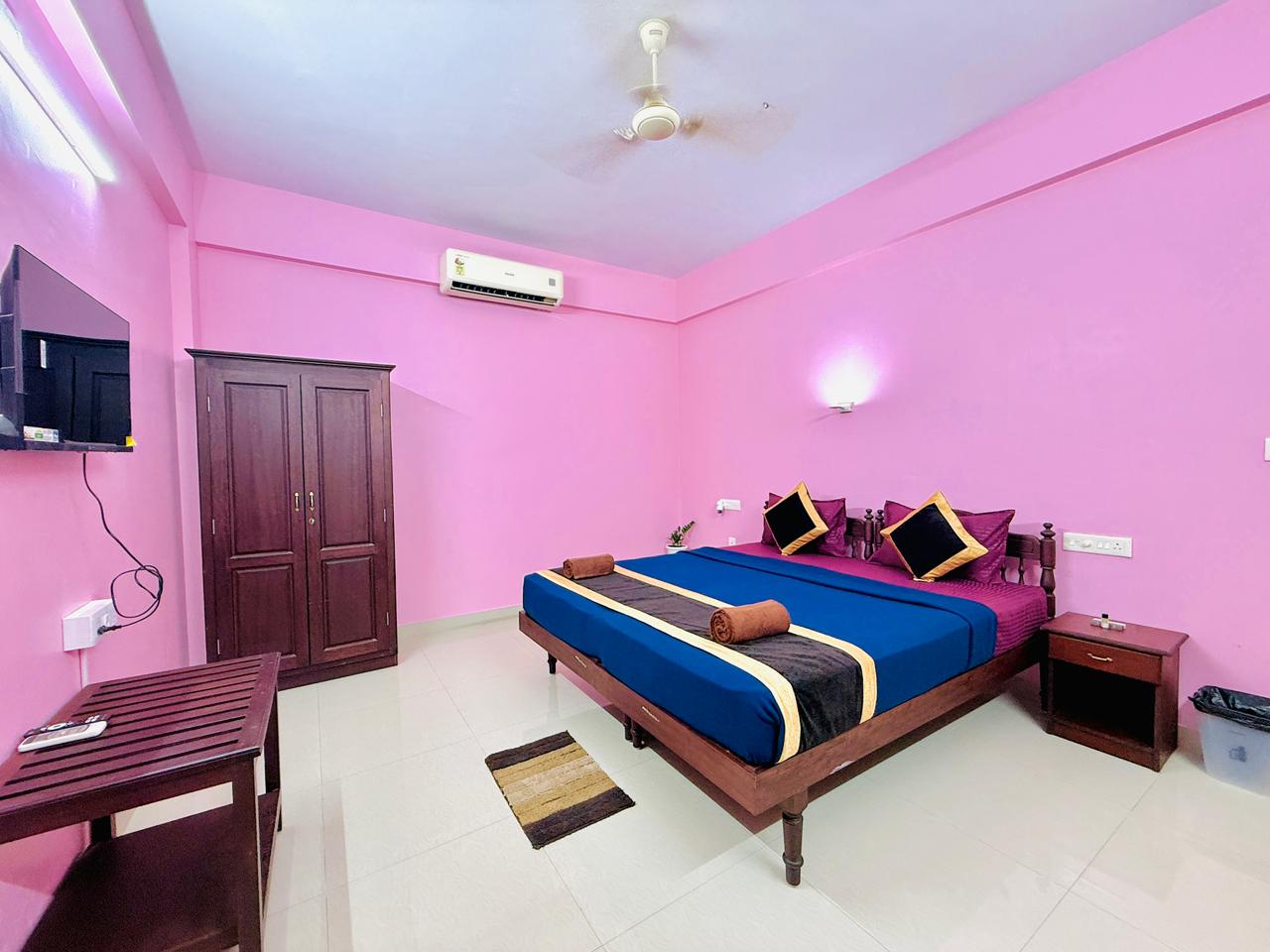 Double room prepared for a weekend retreat