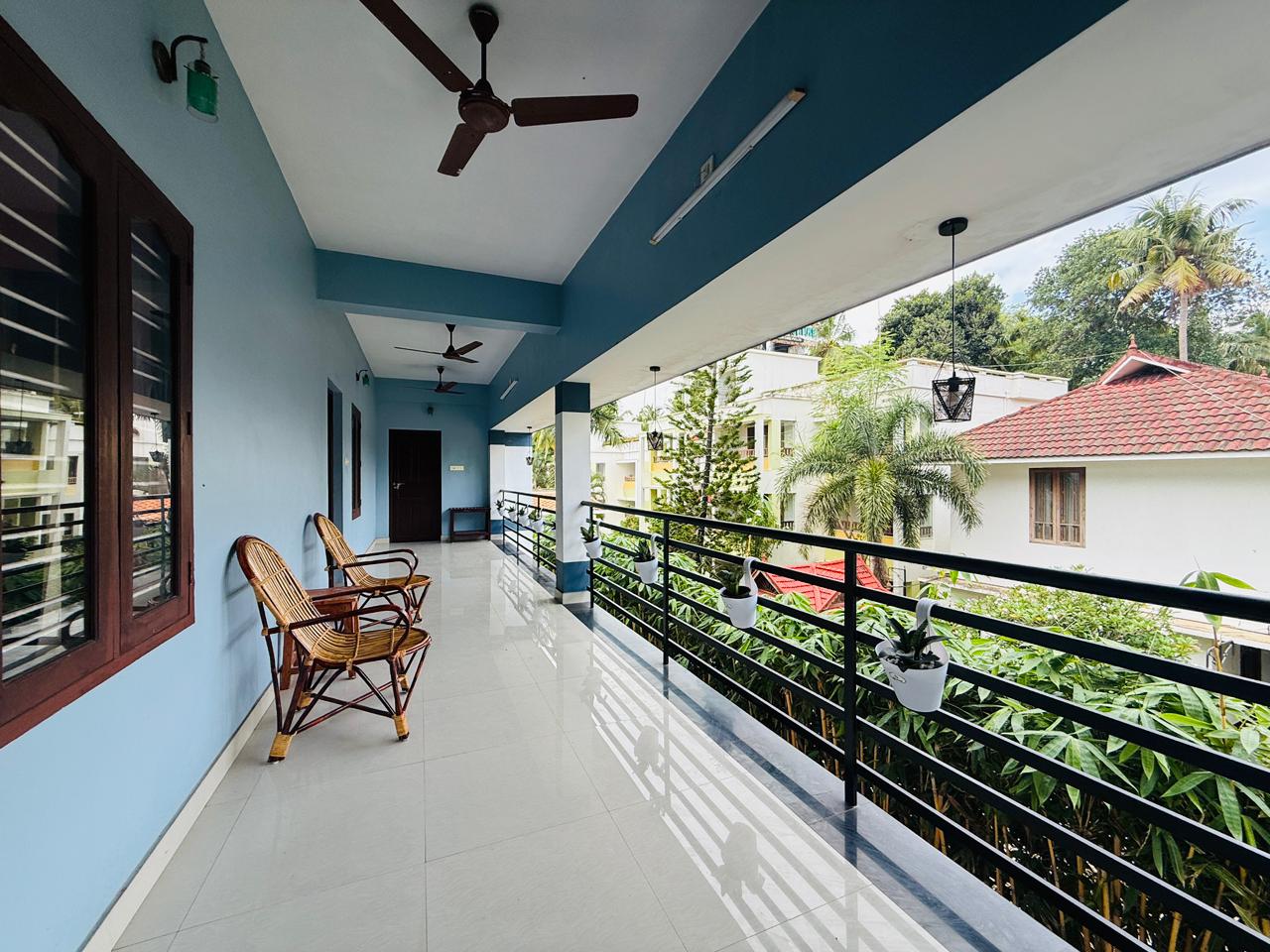 Open balcony and lounge seating at Ayurdhara